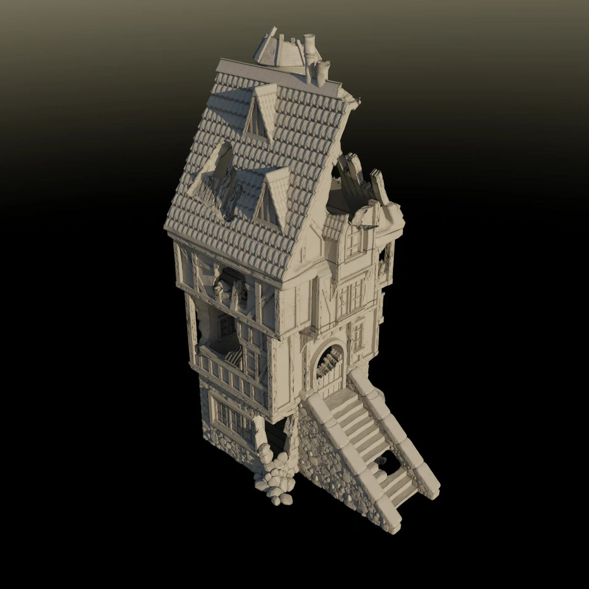 Tabletop Terrain Ruins Ruined House - City of Spiritdale - Fantasy Ruins