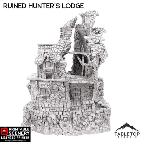 Tabletop Terrain Ruins Ruined Hunter's Lodge - Hagglethorn Hollow - Fantasy Ruins