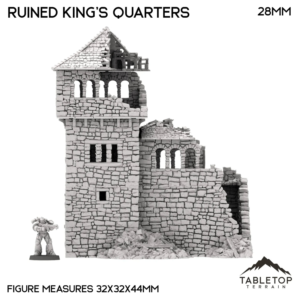 Tabletop Terrain Ruins Ruined King's Quarters - Country & King - Fantasy Historical Ruins