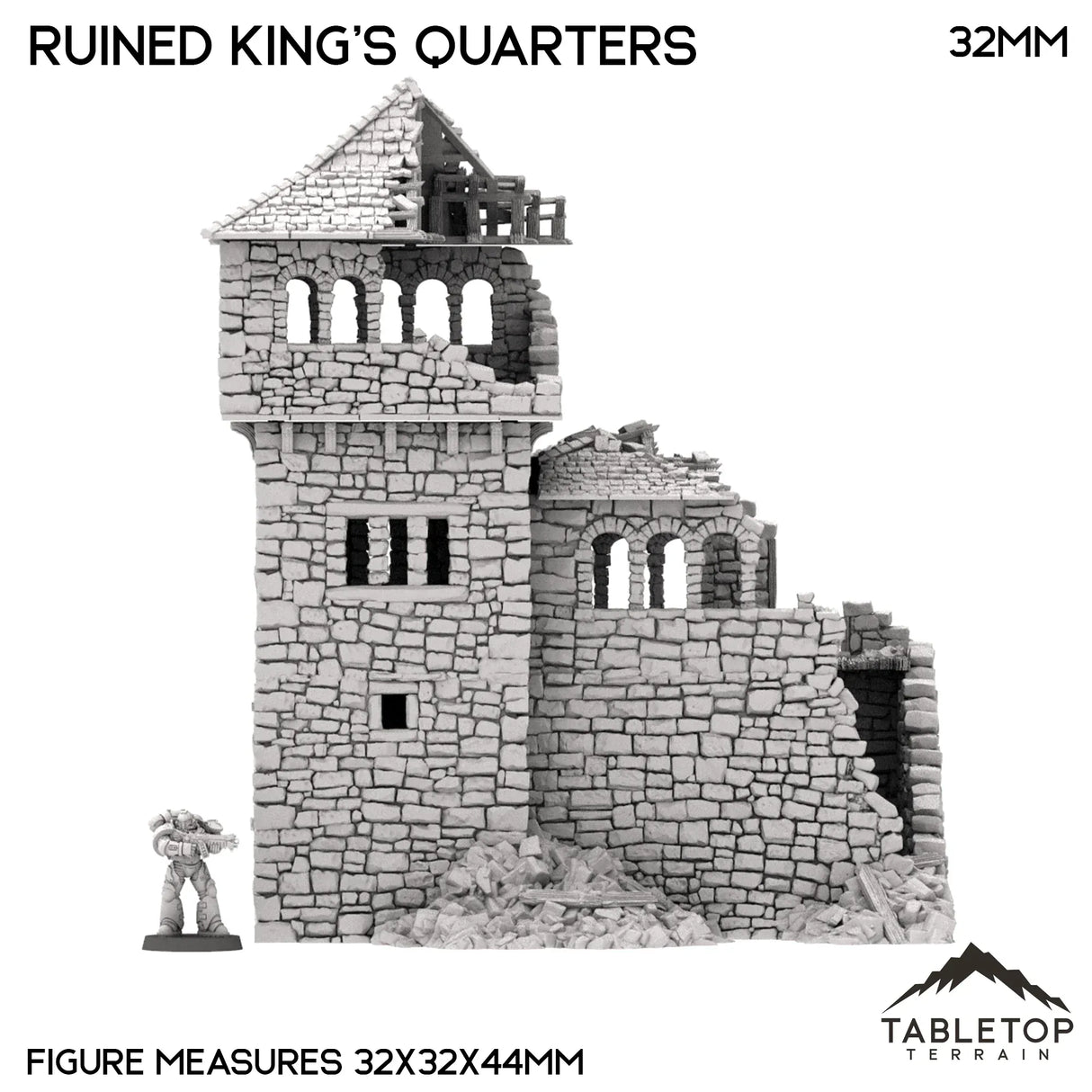 Tabletop Terrain Ruins Ruined King's Quarters - Country & King - Fantasy Historical Ruins