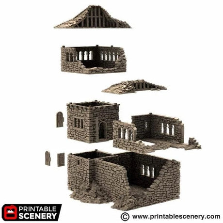 Tabletop Terrain Ruins Ruined King's Quarters - Country & King - Fantasy Historical Ruins
