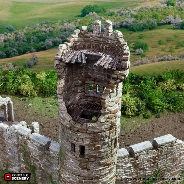 Tabletop Terrain Ruins Ruined King's Round Tower - Country & King - Fantasy Historical Ruins