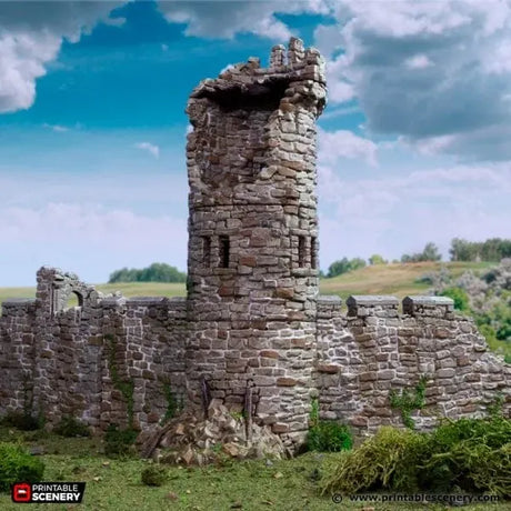 Tabletop Terrain Ruins Ruined King's Round Tower - Country & King - Fantasy Historical Ruins