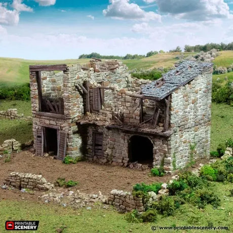Tabletop Terrain Ruins Ruined King Stables - Country & King - Fantasy Historical Ruins