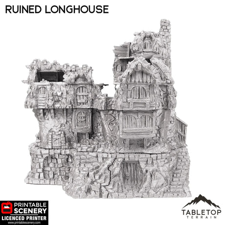 Tabletop Terrain Ruins Ruined Longhouse - Hagglethorn Hollow - Fantasy Ruins