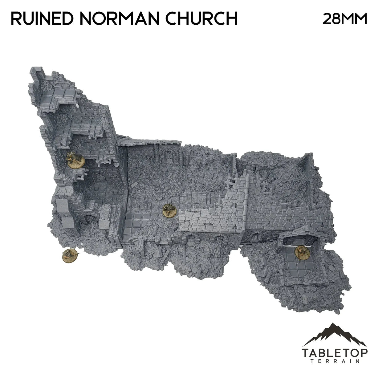 Tabletop Terrain Ruins Ruined Norman Church - Country & King - Fantasy Historical Ruins