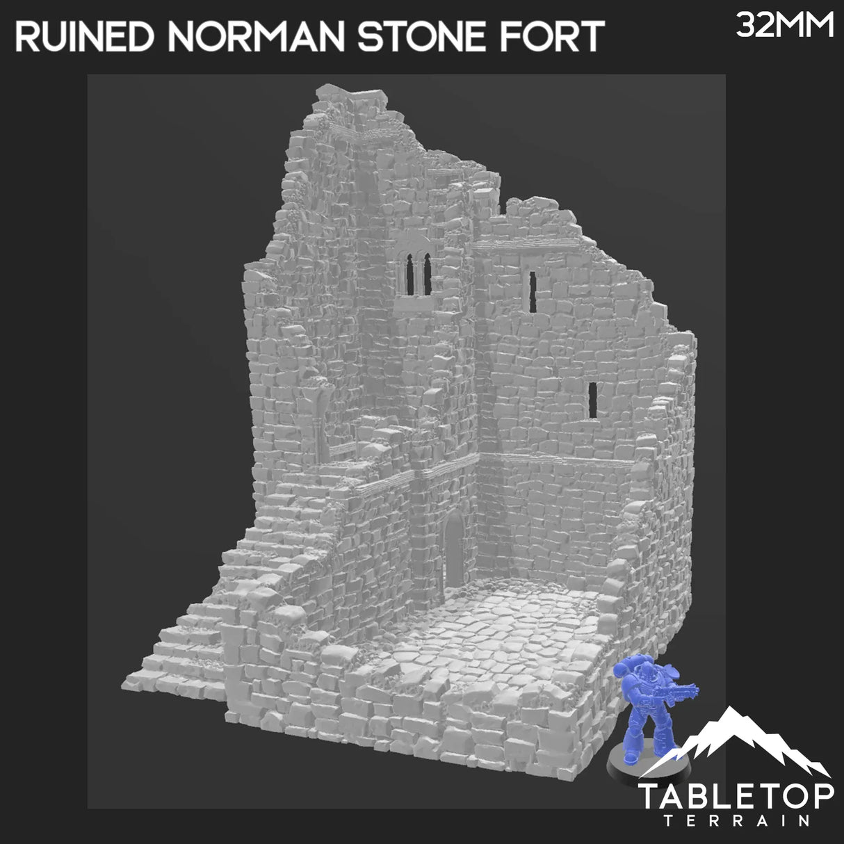 Tabletop Terrain Ruins Ruined Norman Stone Fort - Country & King - Fantasy Historical Ruins