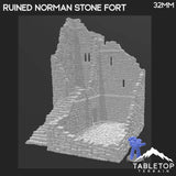 Tabletop Terrain Ruins Ruined Norman Stone Fort - Country & King - Fantasy Historical Ruins