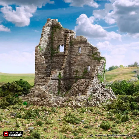 Tabletop Terrain Ruins Ruined Norman Stone Fort - Country & King - Fantasy Historical Ruins