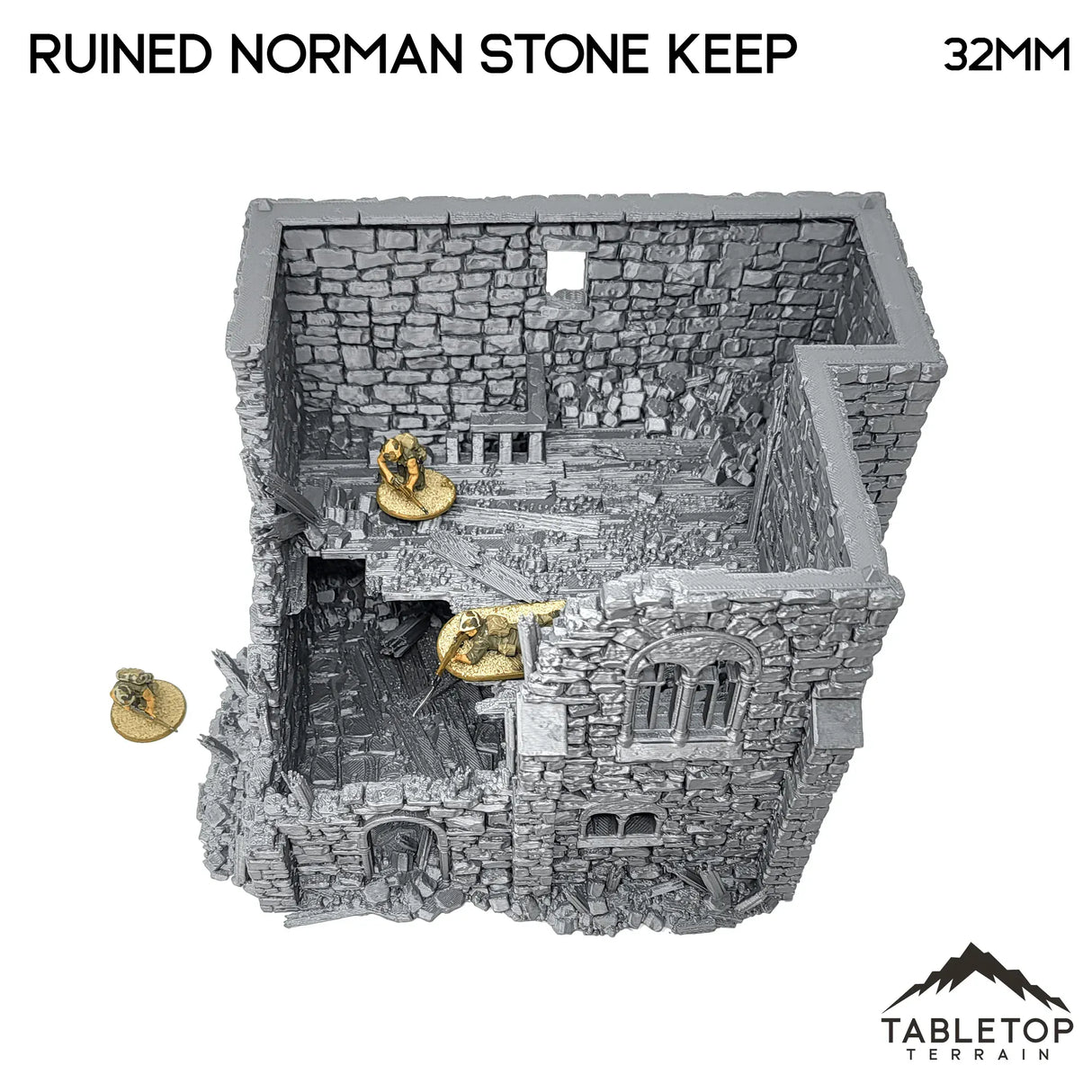 Tabletop Terrain Ruins Ruined Norman Stone Keep - Country & King - Fantasy Historical Ruins