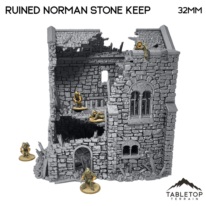 Tabletop Terrain Ruins Ruined Norman Stone Keep - Country & King - Fantasy Historical Ruins