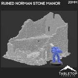 Tabletop Terrain Ruins Ruined Norman Stone Manor - Country & King - Fantasy Historical Ruins