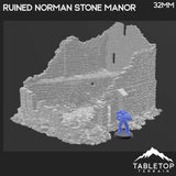 Tabletop Terrain Ruins Ruined Norman Stone Manor - Country & King - Fantasy Historical Ruins