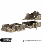 Tabletop Terrain Ruins Ruined Norman Stone Manor - Country & King - Fantasy Historical Ruins