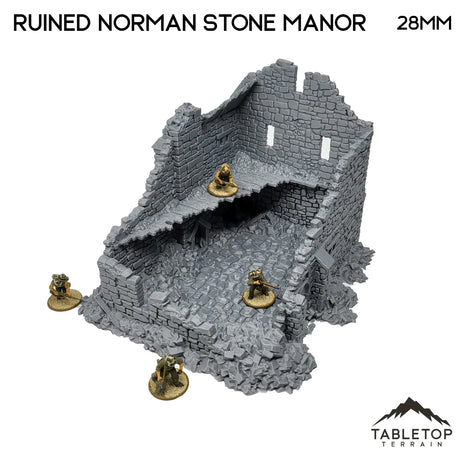 Tabletop Terrain Ruins Ruined Norman Stone Manor - Country & King - Fantasy Historical Ruins