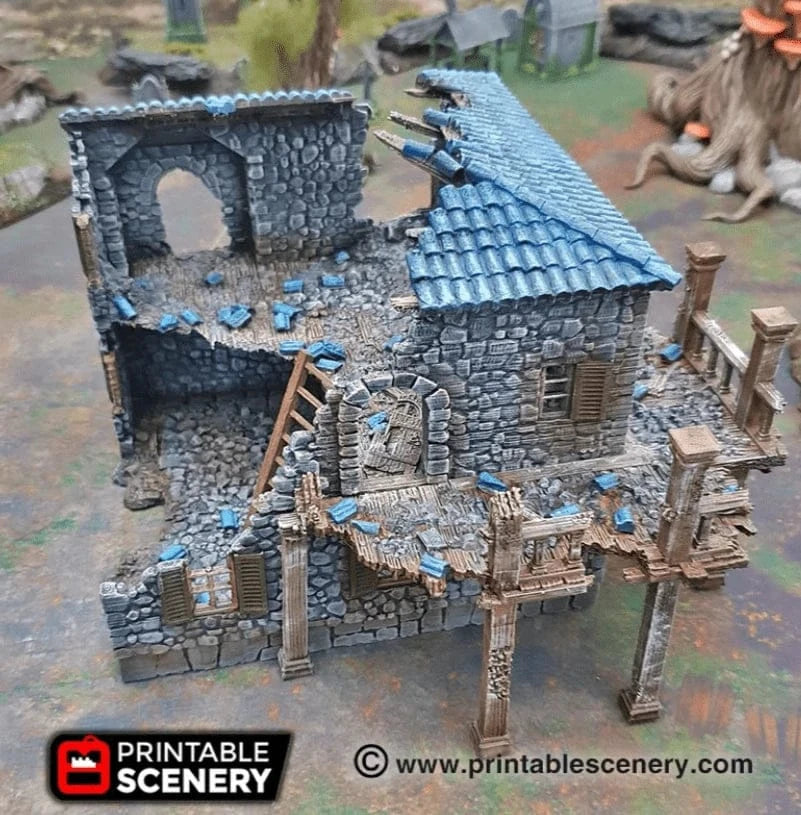 Tabletop Terrain Ruins Ruined Port Tavern - Fantasy Ruins