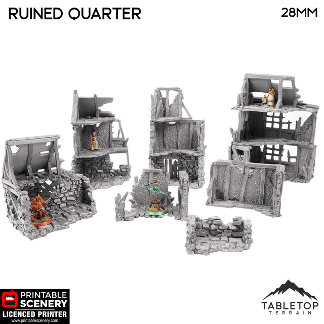 Tabletop Terrain Ruins Ruined Quarter- Fantasy Ruins