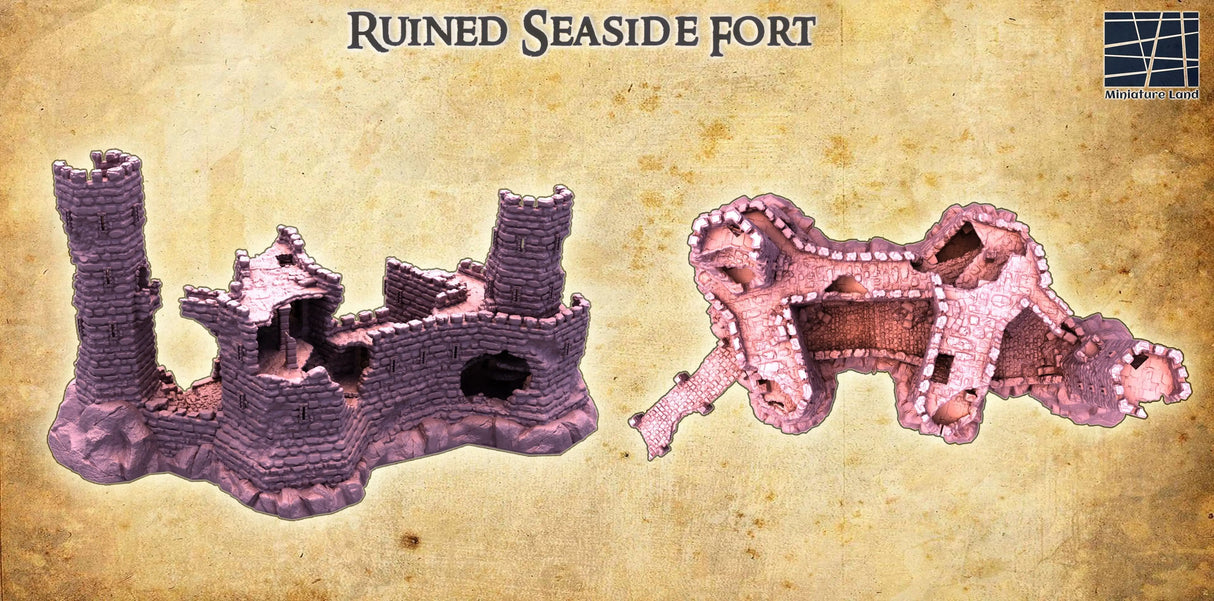 Tabletop Terrain Ruins Ruined Seaside Fort