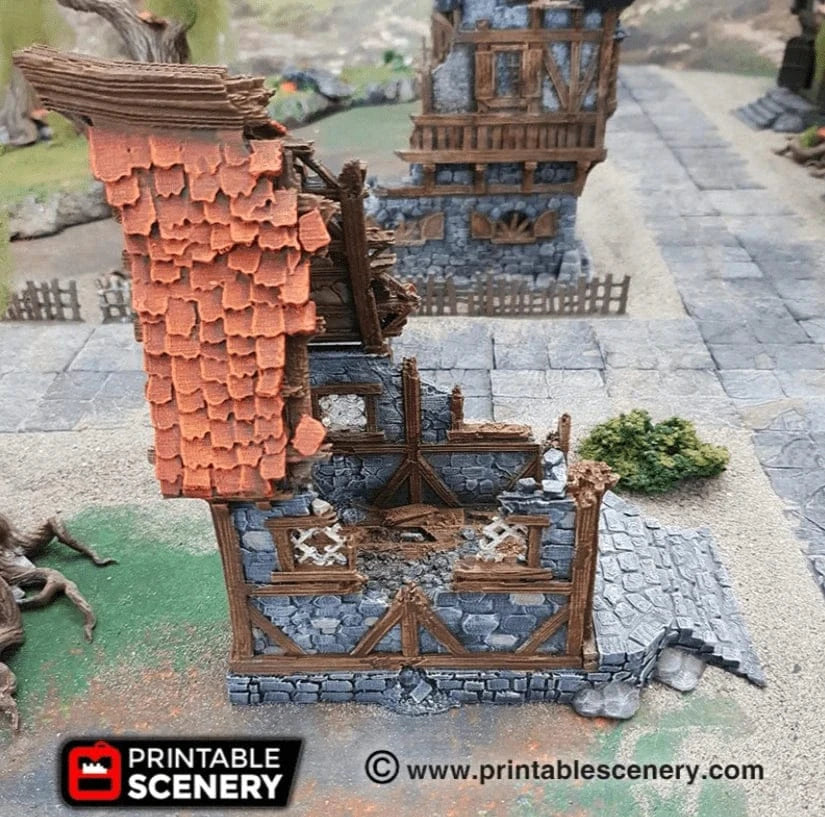 Tabletop Terrain Ruins Ruined Small Cottage - Fantasy Ruins