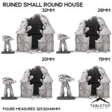 Tabletop Terrain Ruins Ruined Small Round House - Country & King - Fantasy Historical Building