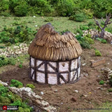 Tabletop Terrain Ruins Ruined Small Round House - Country & King - Fantasy Historical Building