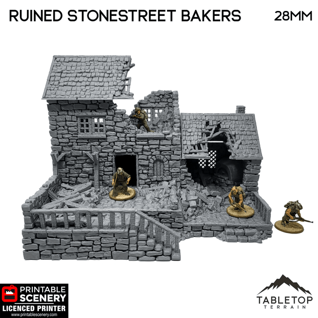 Tabletop Terrain Ruins Ruined Stonestreet Bakers - Country & King - Fantasy Historical Ruins