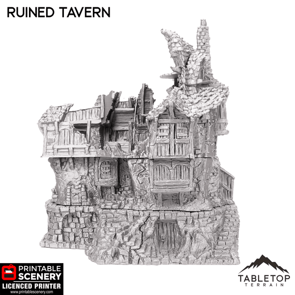 Tabletop Terrain Ruins Ruined Tavern - Hagglethorn Hollow - Fantasy Ruins