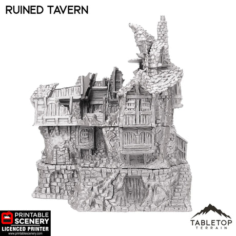 Tabletop Terrain Ruins Ruined Tavern - Hagglethorn Hollow - Fantasy Ruins