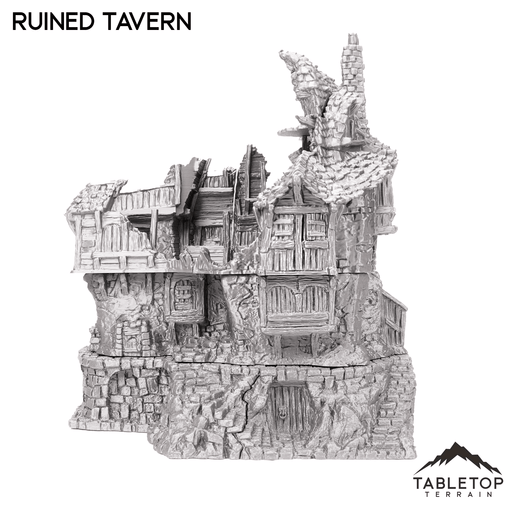 Tabletop Terrain Ruins Ruined Tavern - Hagglethorn Hollow - Fantasy Ruins