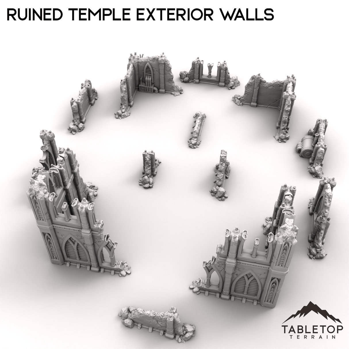 Tabletop Terrain Ruins Ruined Temple Exterior Walls