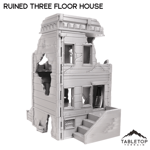 Tabletop Terrain Ruins Ruined Three Floor House - Marvel Crisis Protocol Ruins