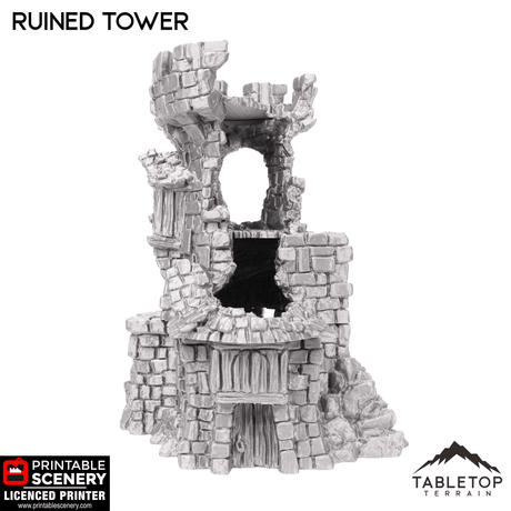 Tabletop Terrain Ruins Ruined Tower - Hagglethorn Hollow - Fantasy Ruins