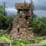 Tabletop Terrain Ruins Ruined Tower - Hagglethorn Hollow - Fantasy Ruins