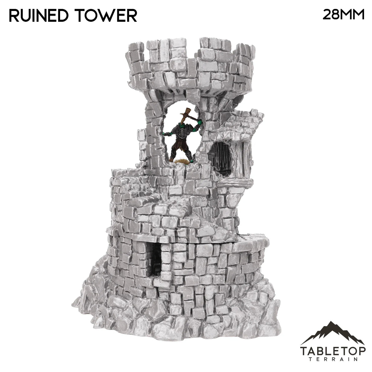 Tabletop Terrain Ruins Ruined Tower - Hagglethorn Hollow - Fantasy Ruins