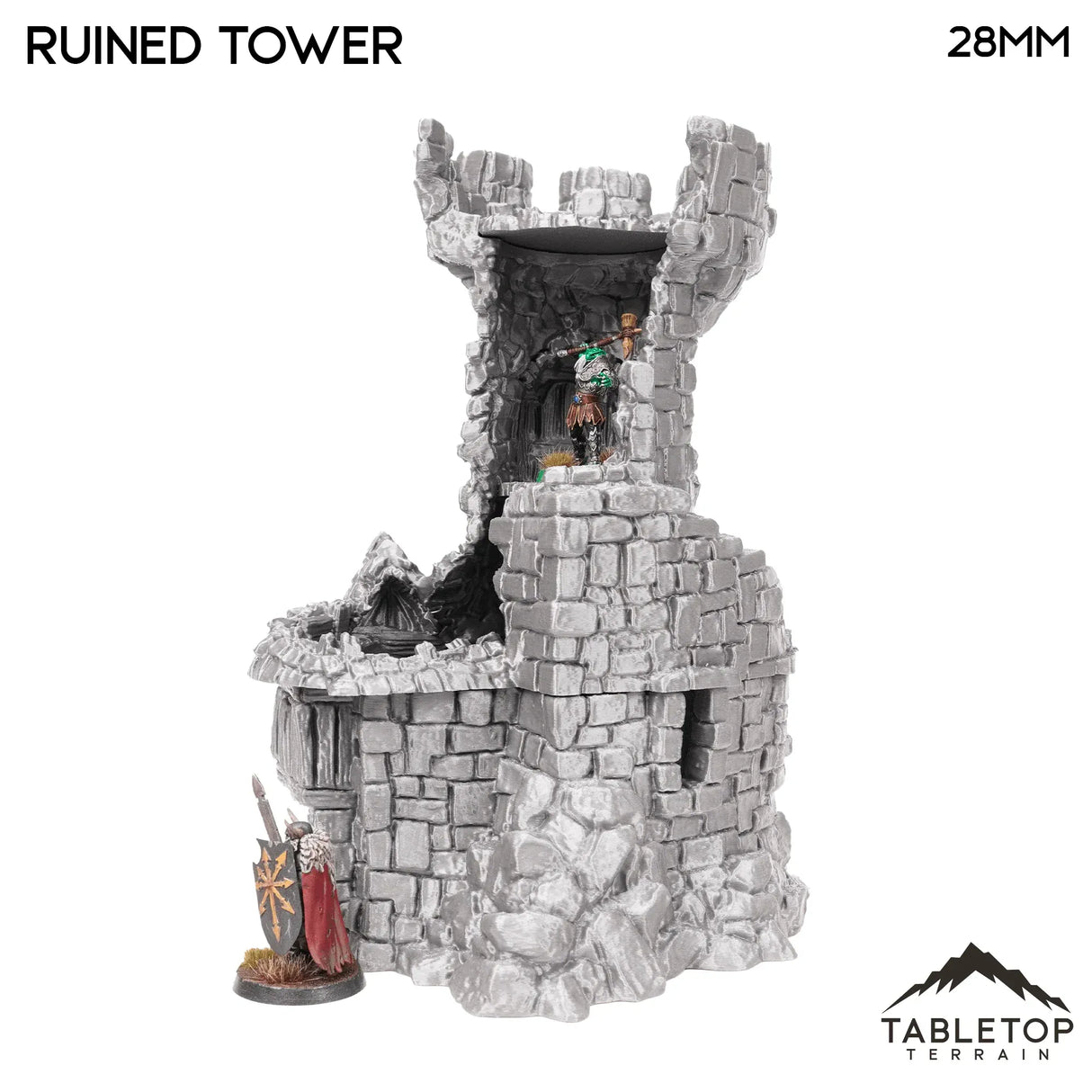 Tabletop Terrain Ruins Ruined Tower - Hagglethorn Hollow - Fantasy Ruins