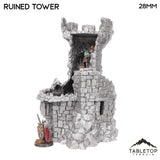 Tabletop Terrain Ruins Ruined Tower - Hagglethorn Hollow - Fantasy Ruins