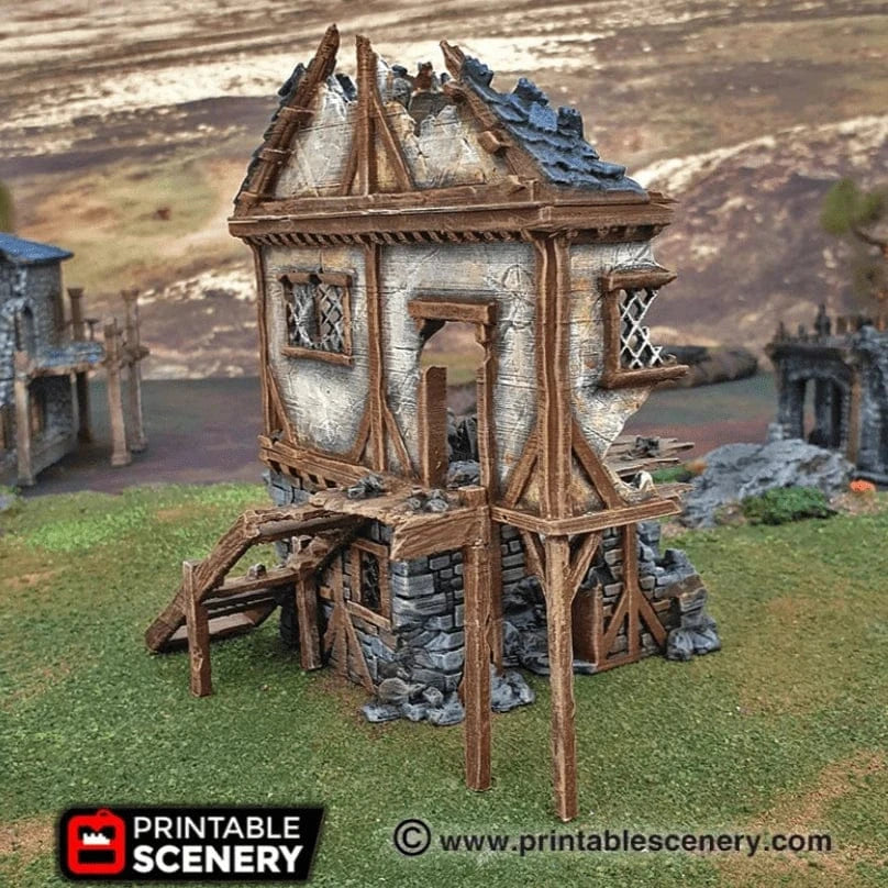 Tabletop Terrain Ruins Ruined Townhouse - Fantasy Ruins
