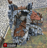 Tabletop Terrain Ruins Ruined War Cottage - Fantasy Ruins