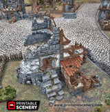 Tabletop Terrain Ruins Ruined War Cottage - Fantasy Ruins