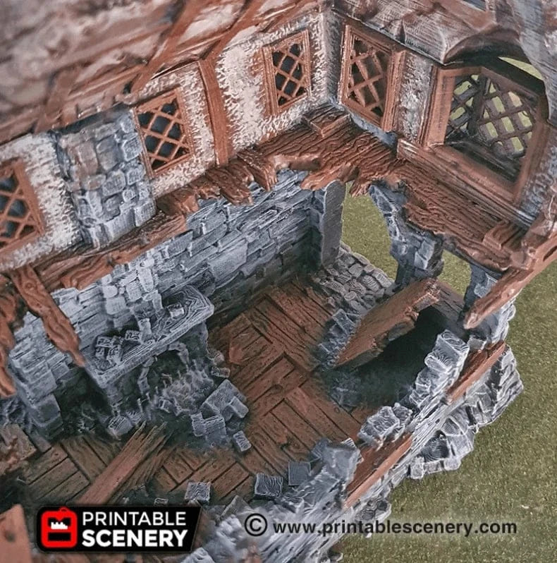 Tabletop Terrain Ruins Ruined Winterdale Tavern - Fantasy Building