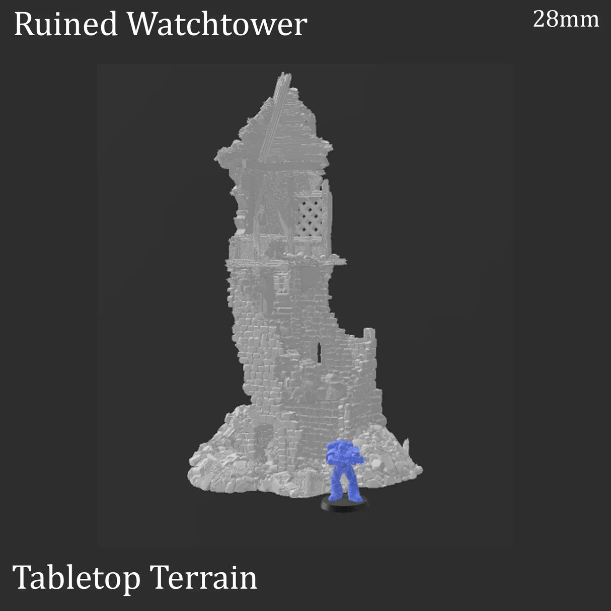 Tabletop Terrain Ruins Ruined Winterdale Watchtower - Fantasy Ruins