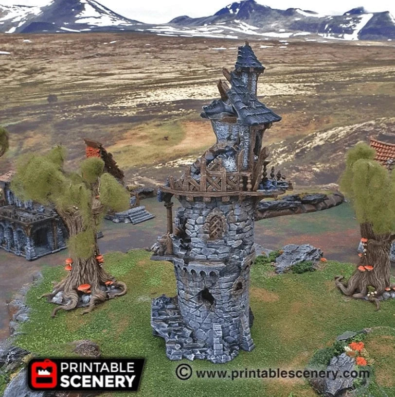 Tabletop Terrain Ruins Ruined Wizard Tower - Fantasy Ruins