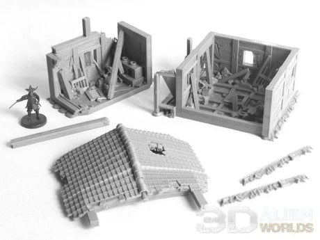 Tabletop Terrain Ruins Samurai Ruined Hut