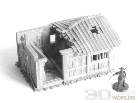 Tabletop Terrain Ruins Samurai Ruined Hut