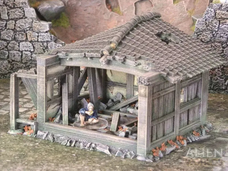 Tabletop Terrain Ruins Samurai Ruined Hut