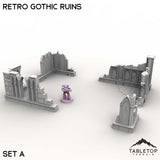Tabletop Terrain Ruins Set A / 32mm Retro Gothic Ruins