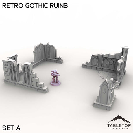 Tabletop Terrain Ruins Set A / 32mm Retro Gothic Ruins