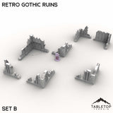 Tabletop Terrain Ruins Set B / 32mm Retro Gothic Ruins