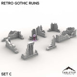 Tabletop Terrain Ruins Set C / 32mm Retro Gothic Ruins
