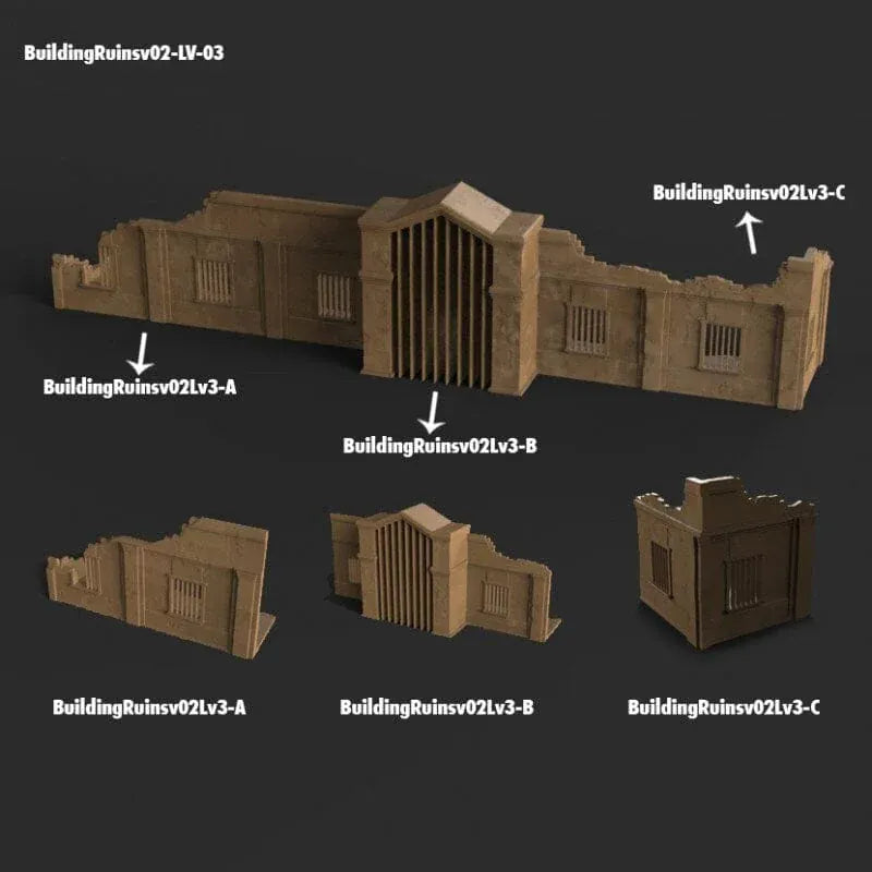 Tabletop Terrain Ruins Stalingrad Ruins B - WWII Building